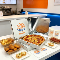 Boîte à pizza en carton ondulé E Flute personnalisée SP4898, emballage alimentaire jetable écologique avec logo personnalisé