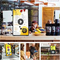 Pantalla Táctil LCD Digital de 13.3 y 15.6 Pulgadas para Interiores, Señalización Digital Android para Publicidad en Tiendas de Té con Leche, Restaurantes