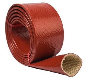 Ready to Ship Fireproof <strong>Silicone</strong> <strong>Rubber</strong> Coated Fiberglass Sleeves Insulated Flexible Fire Protection Equipment &amp; Accessory - Product Image 1