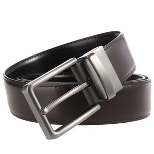 Cinto Masculino Chance Modelo 9900 33CM de Couro Bovino com Fivela Rotativa de Liga Geométrica, Perfurado, Dupla Face e Reversível - Product Image 2