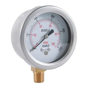 Chinese homemade bottom price capsule type 0-50 mbar pressure gauge