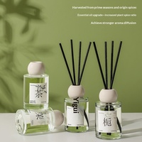 Diffuseur d'arômes sans flamme, série florale créative, bouteille en verre, pour maison, chambre, voiture, parfum léger, longue durée 60-90 jours, avec bâtonnets