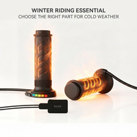 Poignées chauffantes pour VTT en plastique, prêtes à l'emploi, avec lumière LED à 5 niveaux, personnalisables pour la conduite par temps froid