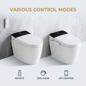 WC intelligent de luxe moderne avec bidet intégré, chasse d'eau automatique, capteur de pied, siège chauffant, cuvette ronde ST682H Sma - Product Image 4