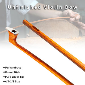 Archet de violon Pernambouc inachevé 4/4 taille archet de violon grand équilibre avec pointe en argent pur Lucci mètre 5.1 5.3 5.5 5.7 - Product Image 6