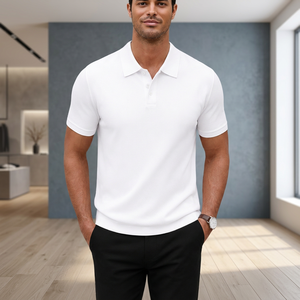 เสื้อเชิ้ตแขนยาวผู้ชายลายทาง ผ้าถัก ระบายอากาศดี ทรงหลวม สไตล์ลำลอง - Product Image 2