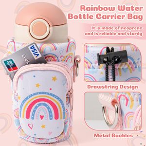 Bolsa Portabotellas de Agua para Niños con Correa, Capacidad de 10/12/14/16/18 Onzas, Bolsillo Acolchado, Bolsa Deportiva para Niños y Niñas - Product Image 3