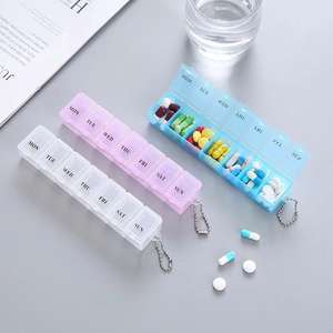 Wholesale Plastic Storage Box New Weekly Portable Travel Pill Cases 7 Days Organizer Grids Pills <b>Container</b> <b>Tablets</b> Vitamins - Product Image 2