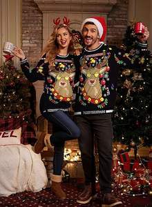 <span class=keywords><strong>T</strong></span>-shirts <span class=keywords><strong>de</strong></span> Noël moches pour hommes, drôles, graphiques 3D, manches longues, surdimensionnés, tissés, 100% polyester, écologiques, pulls - Product Image 4