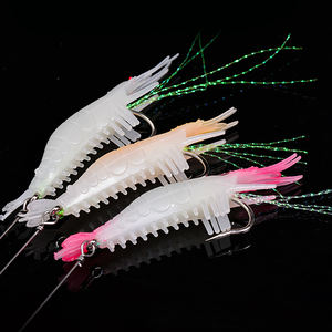 صناعي مضيء من البلاستيك الناعم سيليكون الروبيان محاكاة الصيد الروبيان إغراء لينة مع خطافات متذبذب دوار تلاعب Sabiki - Product Image 4