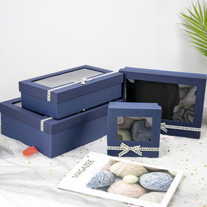 Gift Box With Window Wholesale Custom Luxury Versatile Decor Cardboard Kraft Paper Gift Box Boite A Bijoux Packaging With Clear Window Lid