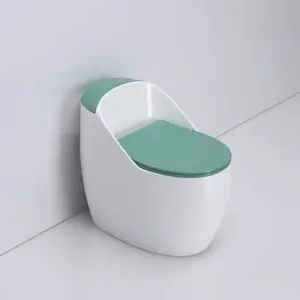 Salle de bain portable en céramique, bol de toilette moderne en forme d'œuf, placard d'eau, toilettes à montage au sol, une pièce, wc