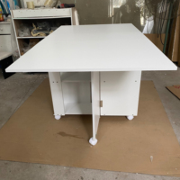 Table à manger pliante et ensemble de 4 chaises pliantes Table à manger extensible pouvant contenir 4 chaises avec support de rangement-blanc