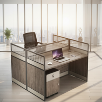 Bureaux et chaises de travail modulaires personnalisés pour employés, type L, 2/4/6/8 postes, poste de travail simple et moderne pour le personnel