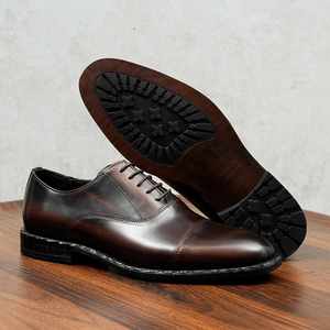 Chaussures en cuir haut de gamme faites à la main en cuir de vachette pleine fleur pour homme, polyvalentes, style britannique, décontractées et formelles pour mariage et affaires - Product Image 3