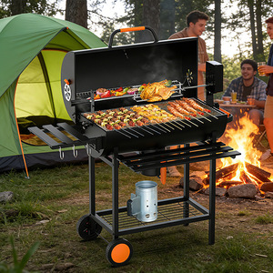 Keyo Charcoal BBQ Grill 82x47x31.5cm Trolley Outdoor Grill For Camping And Backyard Use - Product Image 1