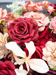 Arreglo Floral para Coche de Boda, <span class=keywords><strong>Flores</strong></span> Artificiales Mixtas, Estilo Europeo, Decoración Floral en Forma de V, LQ - Product Image 4
