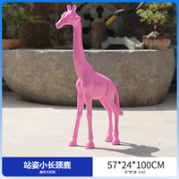 X001 Sculpture de jardin urbaine en forme d'animal personnalisée, motif girafe abstrait, pour décoration artistique publique d'entrée de bâtiment commercial