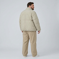 Chaqueta Acolchada de Plumón para Hombre, Cuello Alto, Cierre Completo, Bolsillos, Cálida para Invierno, Casual, Tallas Grandes y Extra Grandes, 6XL 7XL