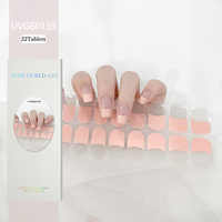 Patchs d'ongles semi-durcis en gel non toxiques à usage unique, marque blanche, 22 embouts par feuille ; Catalogue de styles variés pour les chaînes de salons