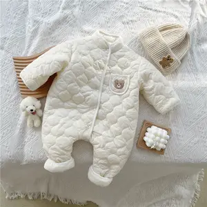 卸売幼児厚手の柔らかい赤ちゃんジャンプスーツ快適な子供男の子女の子冬暖かい服ベビーロンパース