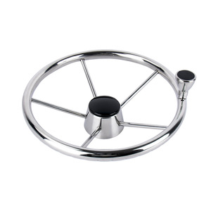 Volante de barco de acero inoxidable con mango, herrajes marinos para reemplazo y reparación de embarcaciones - Product Image 1