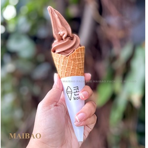 กระดาษห่อไอศกรีมทรงกรวยกระดาษแบบใช้แล้วทิ้งออกแบบโลโก้ได้ตามต้องการ - Product Image 4