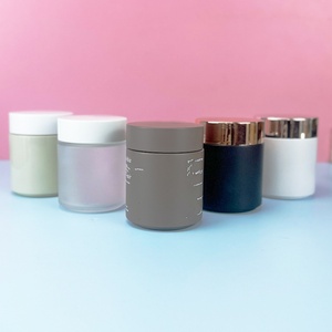 Pot en verre pour cosmétiques, pot rond, emballage cosmétique unique, verre de luxe, couvercle coloré, directement de l'usine, 200g, vert mat, noir, blanc - Product Image 3