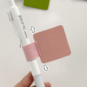 Notebooklar tablet dergiler için yapışkanlı geri ile promosyon PU deri elastik kalem döngü tutucu - Product Image 4