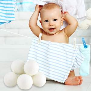 100% オーガニックプレミアムニュージーランドウールドライヤーボールXLサイズ6パック天然生地軟化剤静電防止リントフリー - Product Image 6