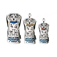 Conductor Dairway cubierta de cabeza de madera híbrido Ut perro manchado Animal personalizado barril bordado Golf cabeza cubierta