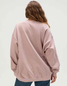 Pull-over en coton à col rond surdimensionné pour femme, streetwear, personnalisé par le fabricant, haute qualité, grande taille, brodé et sérigraphié - Product Image 3
