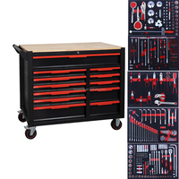 Chariot à outils professionnel mobile pour garage et atelier, chariot à outils compact et robuste avec roues, chariot à outils avec armoire à outils