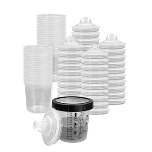 Disposable 600 Ml Paint Mixing Cups Inner Cup And Lids For Gravity Feed Spray Gun