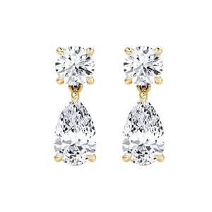 ต่างหูมุกน้ำจืดทรงหยดน้ำประดับมอสซาไนต์ทรงลูกแพร์ วินเทจ เงินแท้ 925 ชุบแพลตตินั่ม สำหรับผู้หญิง ยี่ห้อ Karats ขนาด 7x9 มม. เหมาะสำหรับงานแต่งงาน - Product Image 3