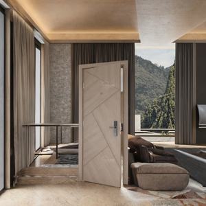 Puerta Interior Moderna de Madera Estilo Arabia Saudita con Acabado en Roble, Insonorizada y Precolgada para Hoteles, Apartamentos, Hospitales y Hogares - Product Image 3