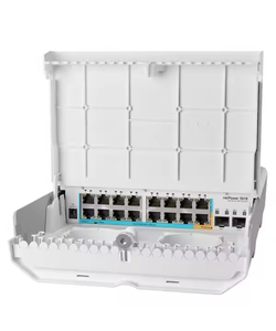 Conmutador de 18 puertos MikroTik NetPower 15FR con 15 puertos PoE inversos y SFP - Product Image 1