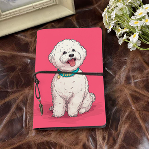 A6 Notebook regalo di ringraziamento per i grafici per celebrare le loro opere d'arte con cane <span class=keywords><strong>bianco</strong></span> con colletto <span class=keywords><strong>turchese</strong></span> stampato - Product Image 2