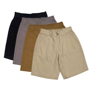 Bermudas medias de punto sólido transpirable con cremallera Fly Shorts Casual 100% algodón lona ropa de hombre corto - Product Image 1