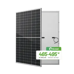 Sunpal Panel surya kristal Mono fotovoltaik, 455W 460W 495W 500W untuk sistem pemasangan atap