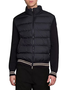 <strong>Navy</strong> Blue <strong>Padded</strong> Down Knit Cardigan Cotton Sweaters Down <strong>Jacket</strong> Puffer Zip Front Bomber <strong>Jacket</strong> for Men <strong>Women</strong> - Product Image 2