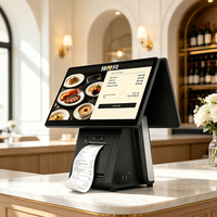 Meilleur système de terminal de point de vente à double écran Windows tout-en-un avec imprimante, ensemble complet, système de matériel de point de vente tactile 15,6 pouces