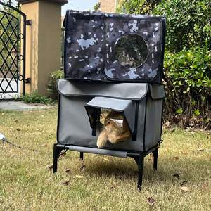 Wetterfestes und Isoliertes Katzenhaus für Draußen, mit Fluchttür und Magnetverschluss für Alle Jahreszeiten - Product Image 1