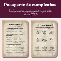 Carte d'invitation personnalisée pour 18 ans, Livre de signatures de passeport pour hommes et femmes, Livre d'or avec jeux, Voyage vers l'année de naissance