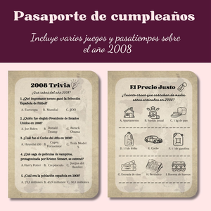 Carte d'invitation personnalisée pour 18 ans, Livre de signatures de passeport pour hommes et femmes, Livre d'or avec jeux, Voyage vers l'année de naissance - Product Image 3