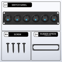 Panneau d'interrupteurs à bascule 6 gangs 3 broches 20A étanche ON-OFF 12V/24V panneau d'interrupteurs à bascule lumineux pour voitures camions bateaux