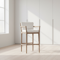LAUREL Tabouret de bar et chaise haute en teck moderne pour l'extérieur, idéal pour les hôtels et les jardins