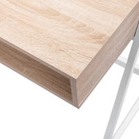 Bureau d'ordinateur simple, durable et moderne en métal et bois, design d'angle, trois tiroirs, multifonctionnel, gain de place, montage facile