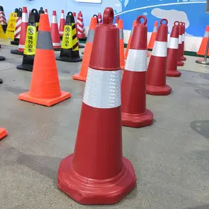 Revestimento reflexivo de pvc, faixa de pvc 500mm 70cm 28 polegadas, cone amarelo, segurança estrada, marcação de rodoviária, segurança LM-M-004 durável, 100 peças