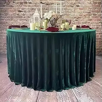 Vente en gros de nappe écrasée vert émeraude nappe en velours sans couture durable pour les fêtes de mariage, banquet, baby shower